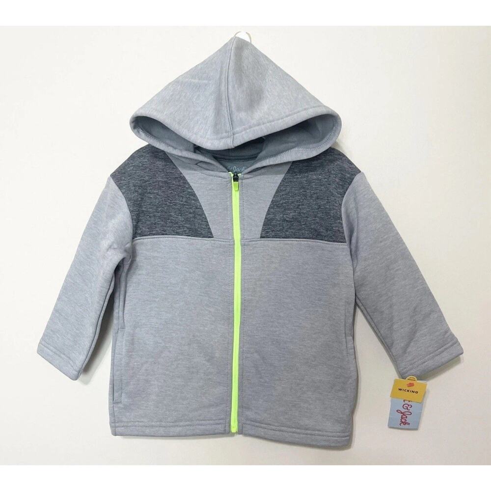 Cat&Jack Jacket Toddler Kids Boy Fleece Casual Lightweight Sweatshirt Hooded 2T - Picture 4 of 7